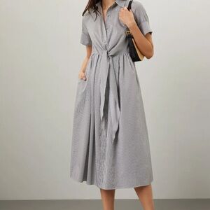 Adam Lippes RTR Striped Midi Dress
